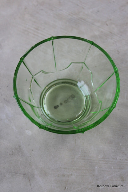 Vintage Green Glass Bowl - Kernow Furniture