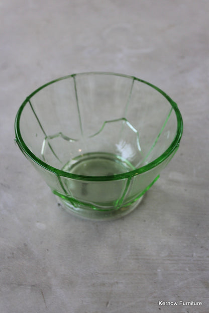 Vintage Green Glass Bowl - Kernow Furniture