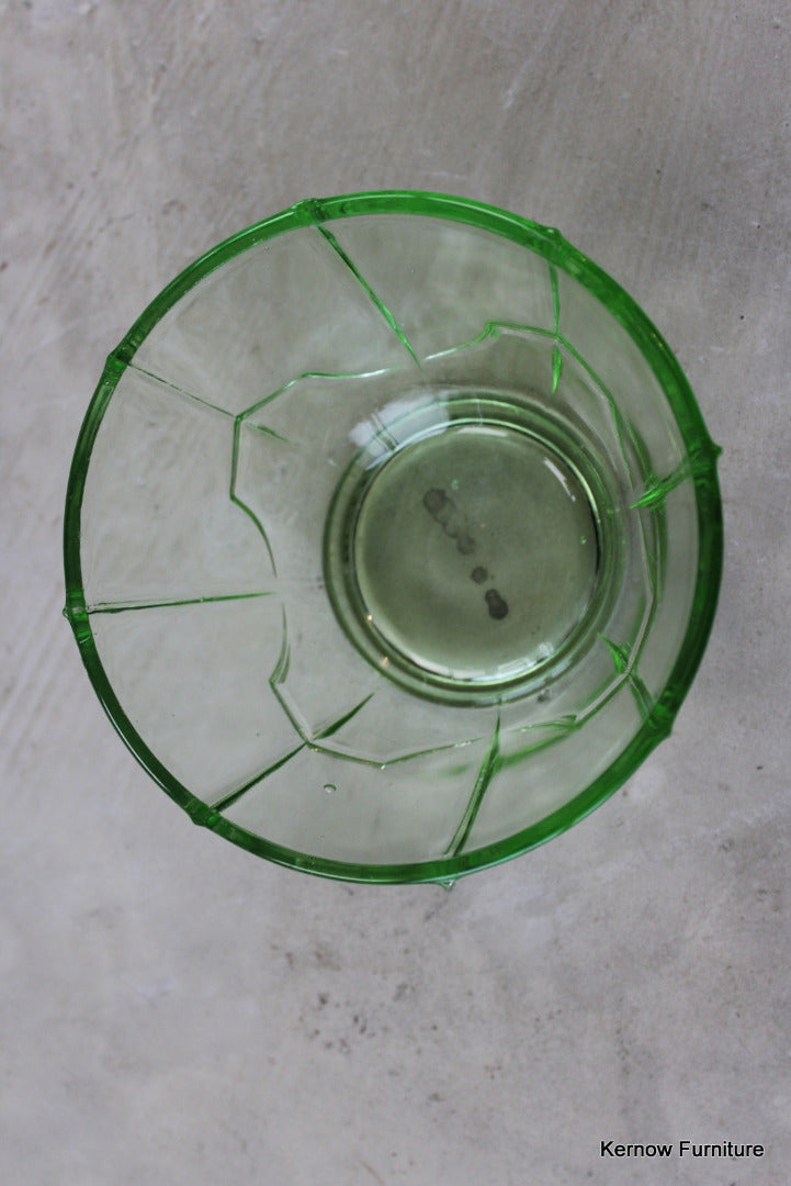 Vintage Green Glass Bowl - Kernow Furniture