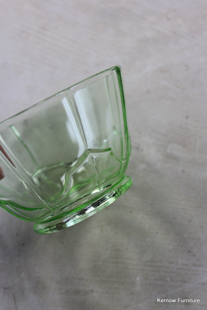 Vintage Green Glass Bowl - Kernow Furniture