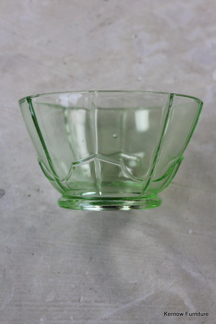 Vintage Green Glass Bowl - Kernow Furniture