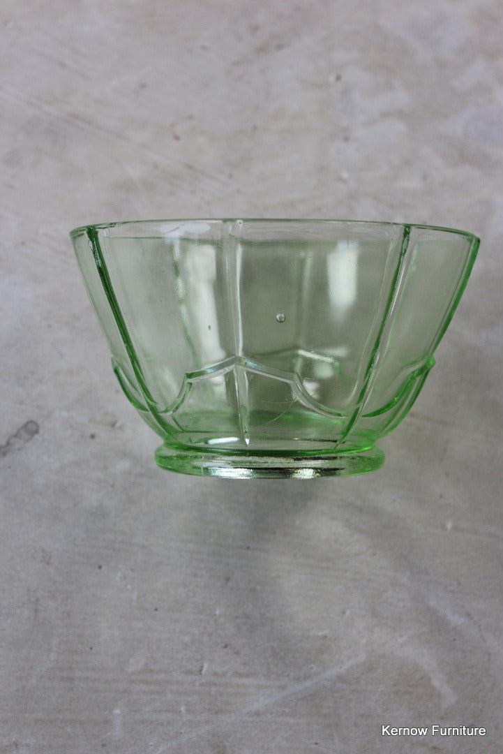 Vintage Green Glass Bowl - Kernow Furniture