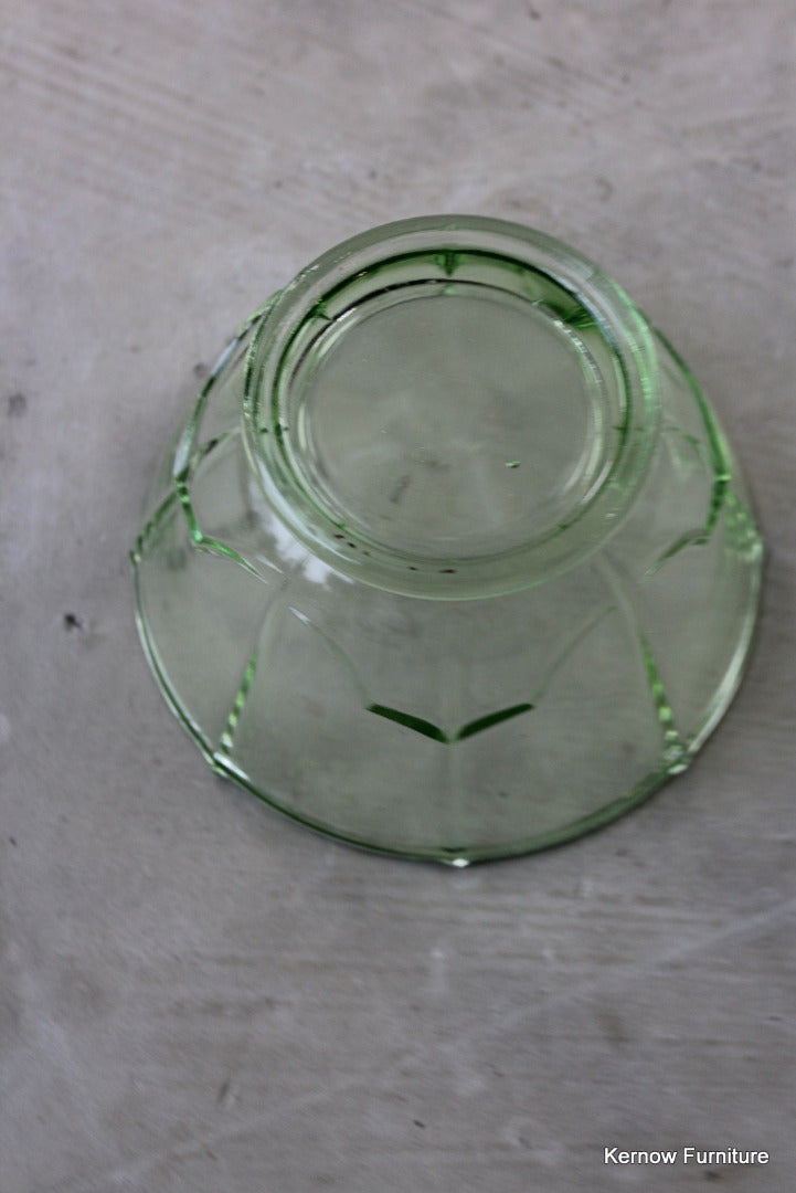 Vintage Green Glass Bowl - Kernow Furniture