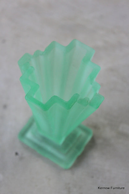 Bagley Green Glass Deco Vase - Kernow Furniture