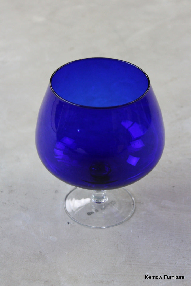 Blue Glass Brandy Balloon Vase - Kernow Furniture