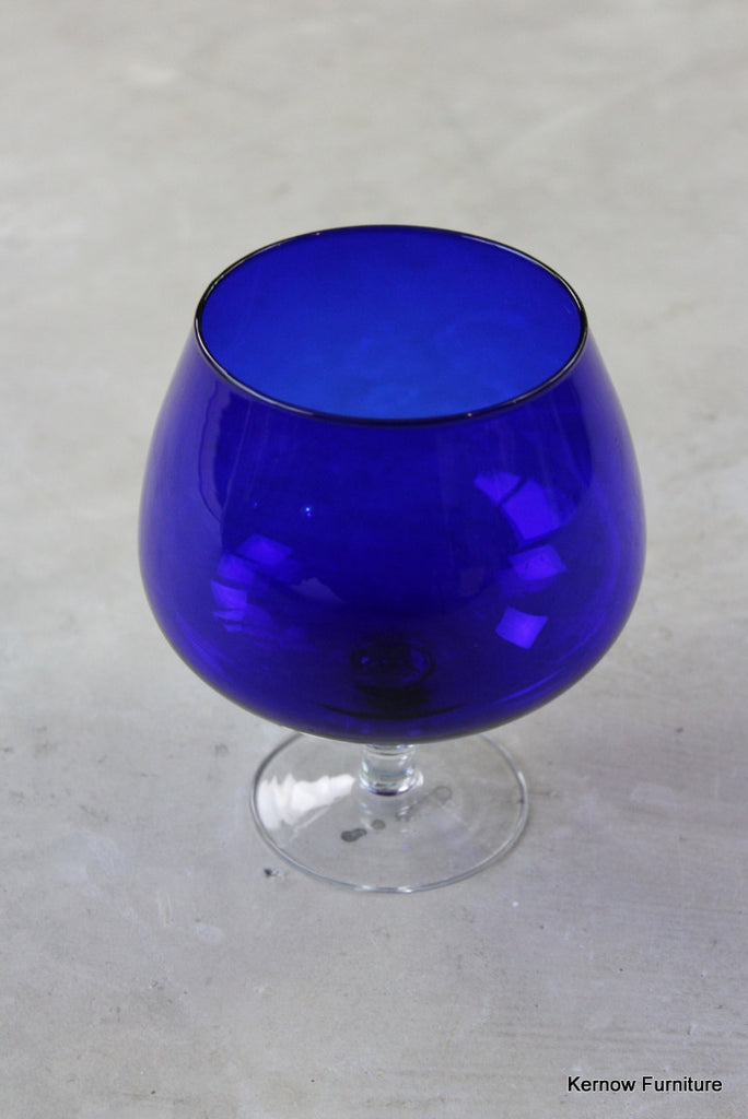 Blue Glass Brandy Balloon Vase - Kernow Furniture