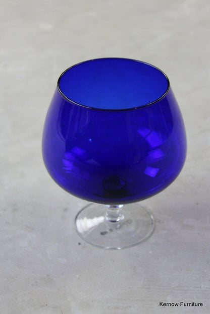 Blue Glass Brandy Balloon Vase - Kernow Furniture