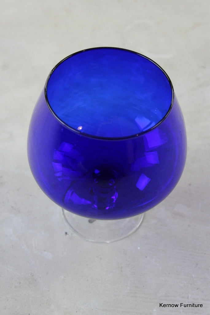 Blue Glass Brandy Balloon Vase - Kernow Furniture