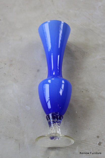 Blue Glass Vase - Kernow Furniture