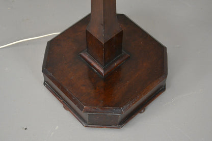 Art Deco Walnut Standard Lamp - Kernow Furniture