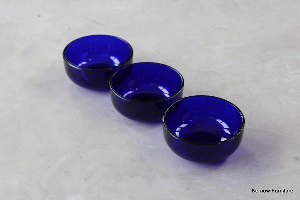 3 x Bristol Blue Glass Liner Bowl - Kernow Furniture