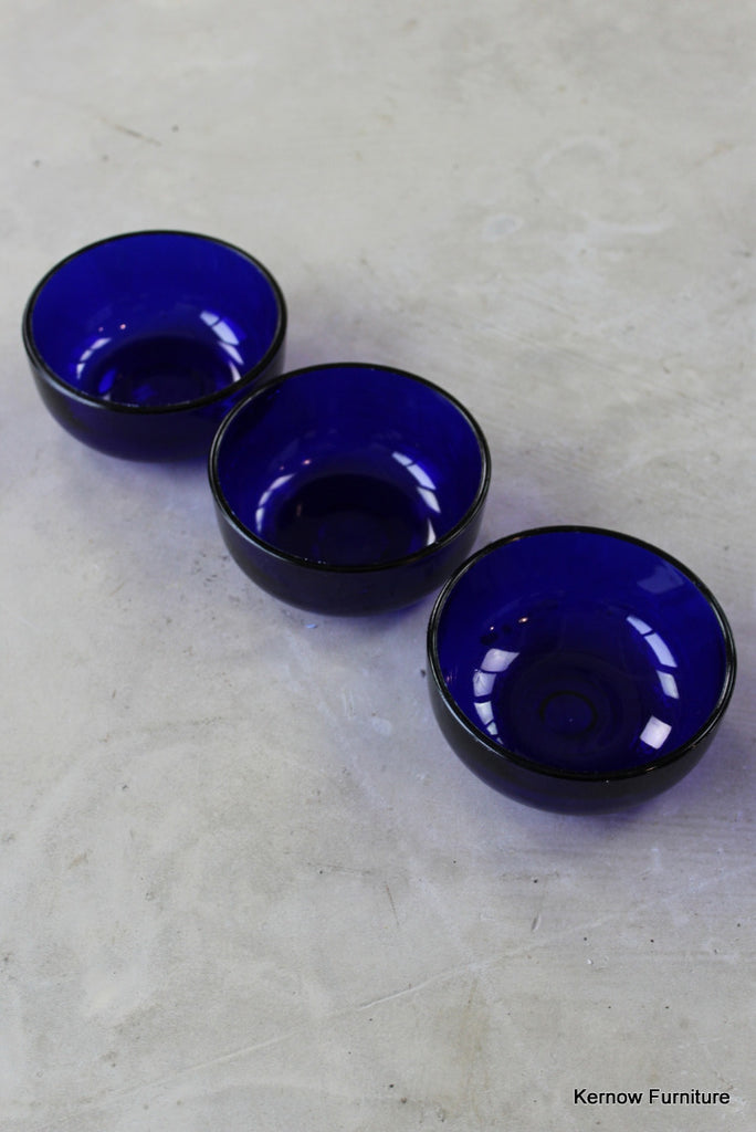 3 x Bristol Blue Glass Liner Bowl - Kernow Furniture