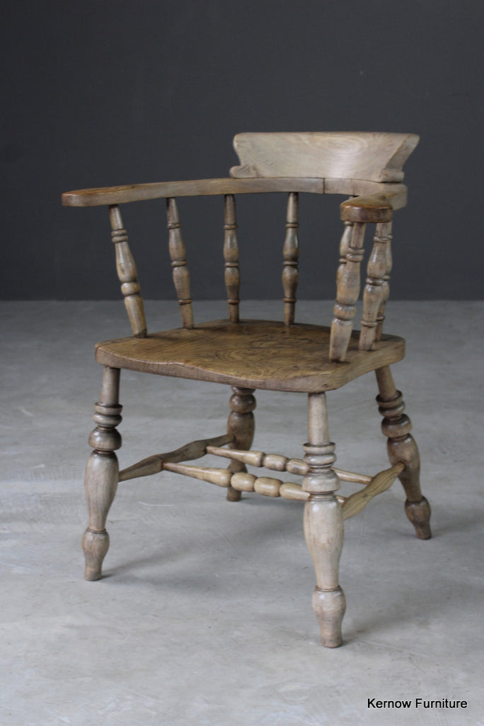 Antique Elm Captains Chair - Kernow Furniture