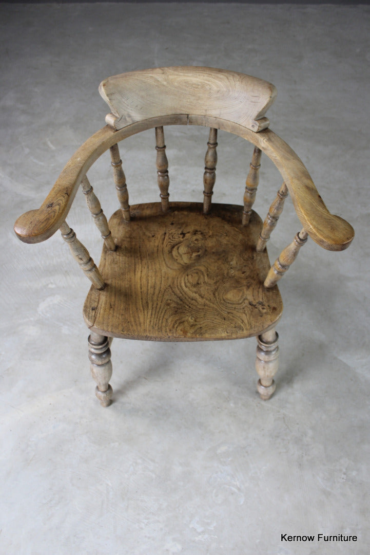 Antique Elm Captains Chair - Kernow Furniture