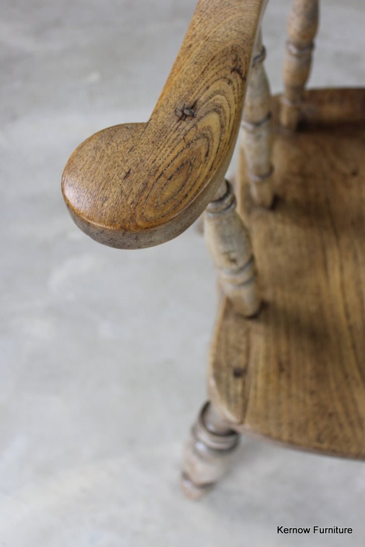 Antique Elm Captains Chair - Kernow Furniture