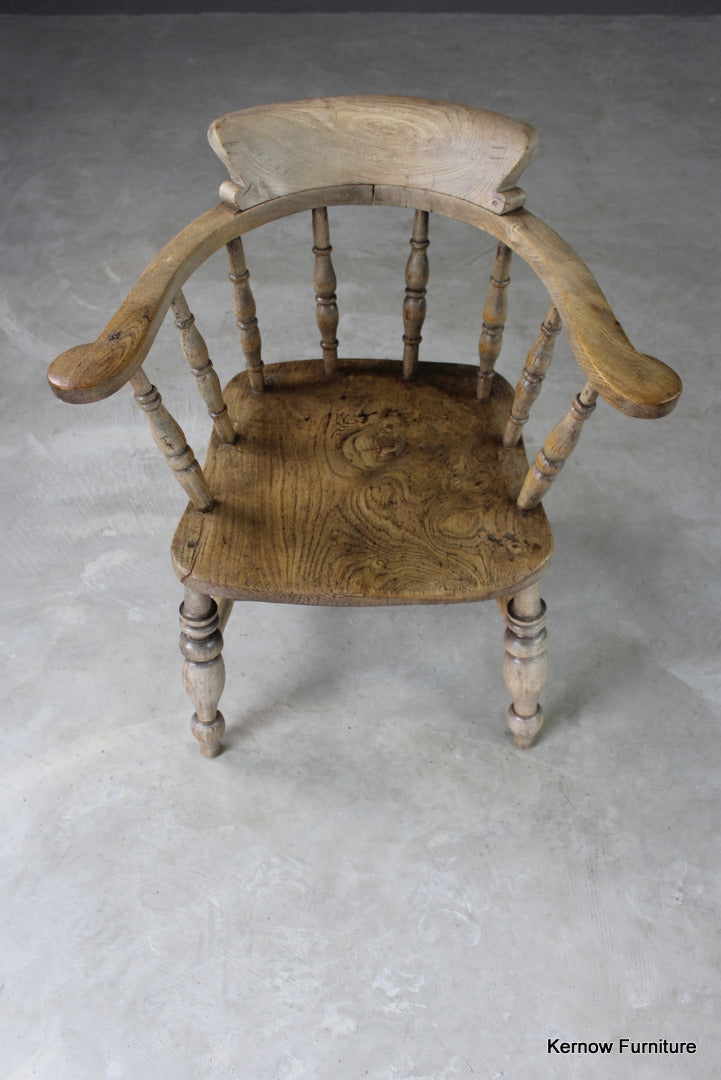 Antique Elm Captains Chair - Kernow Furniture