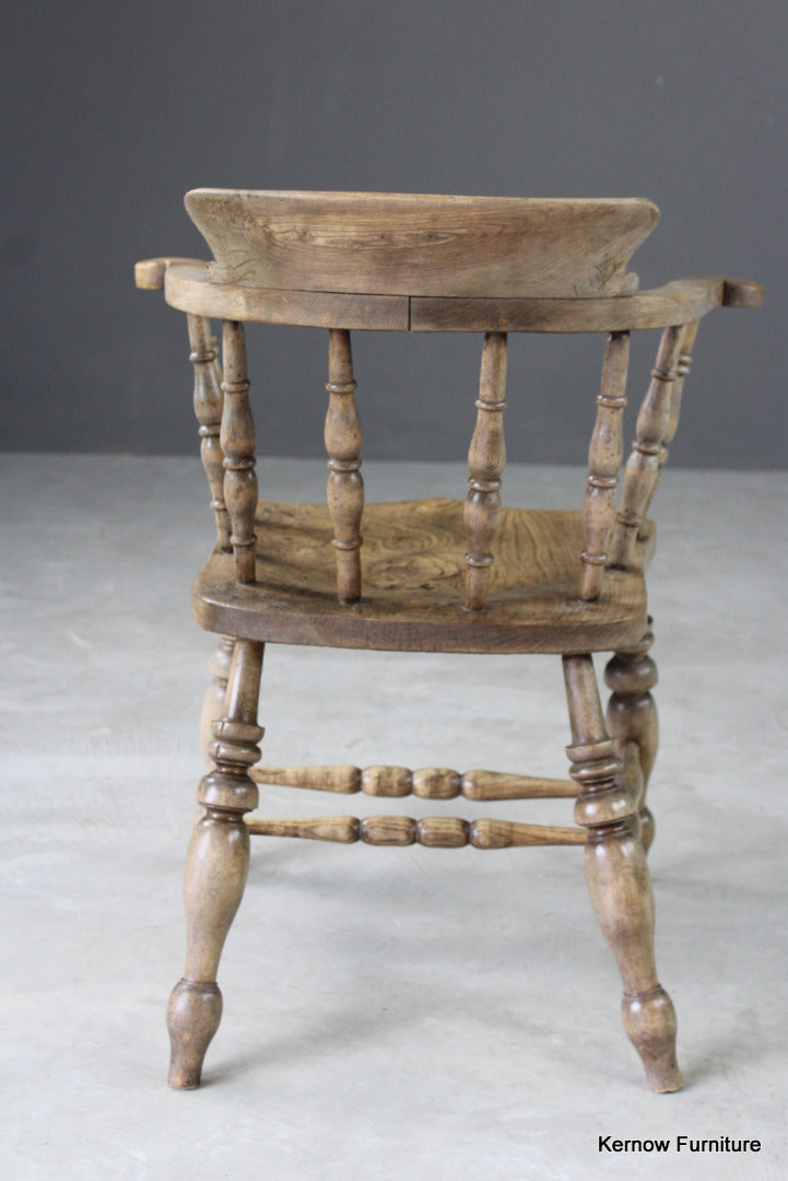 Antique Elm Captains Chair - Kernow Furniture