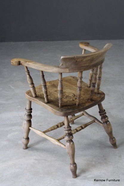 Antique Elm Captains Chair - Kernow Furniture