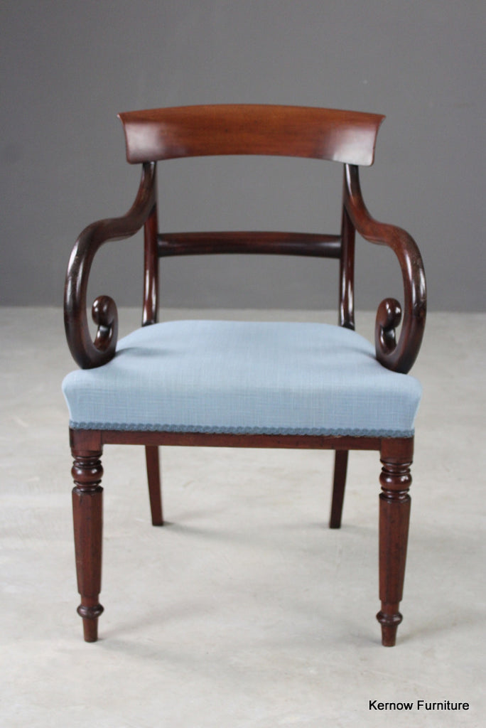 Antique William IV Mahogany Carver Chair - Kernow Furniture