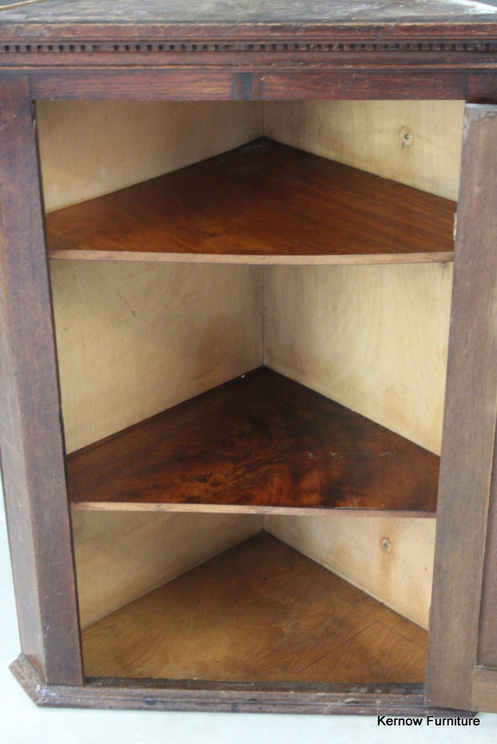 Antique Oak Corner Cupboard - Kernow Furniture