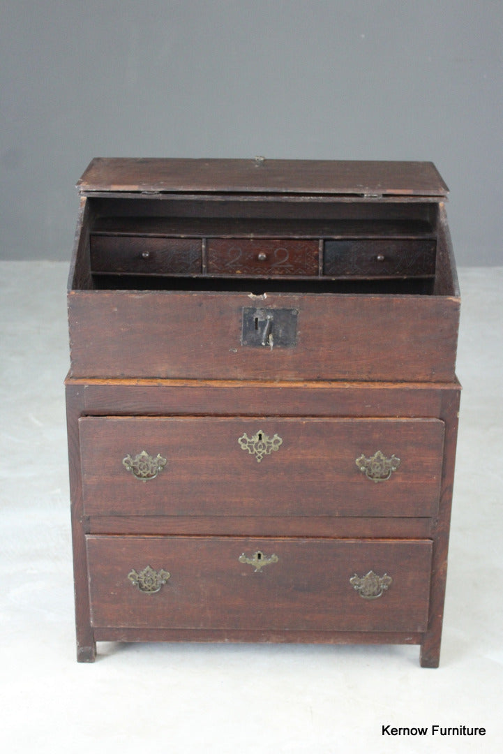 Antique Oak Bible Box & Base - Kernow Furniture