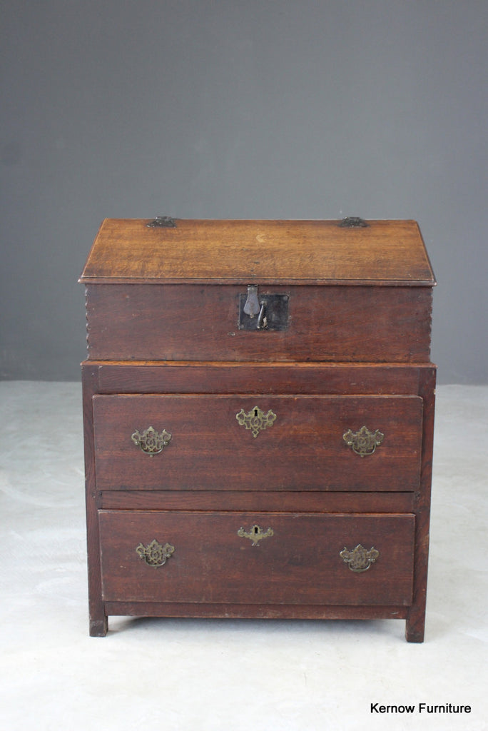Antique Oak Bible Box & Base - Kernow Furniture