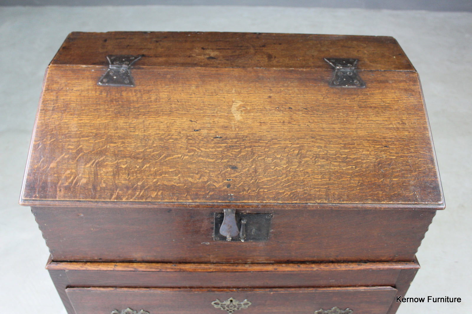 Antique Oak Bible Box & Base - Kernow Furniture