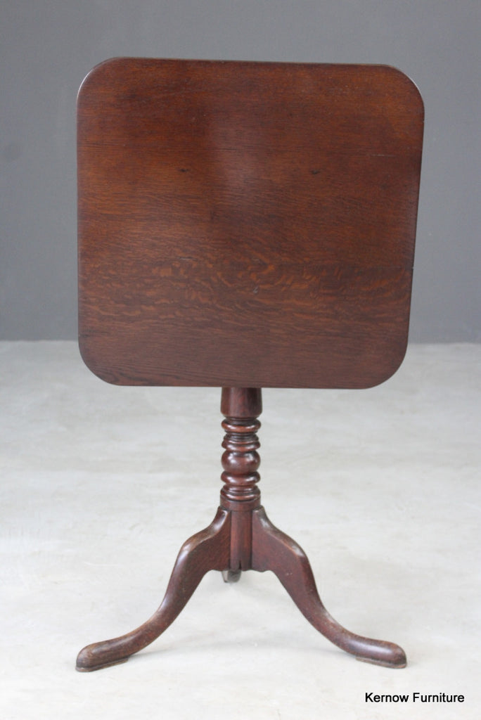 Square Oak Tilt Top Occasional Table - Kernow Furniture