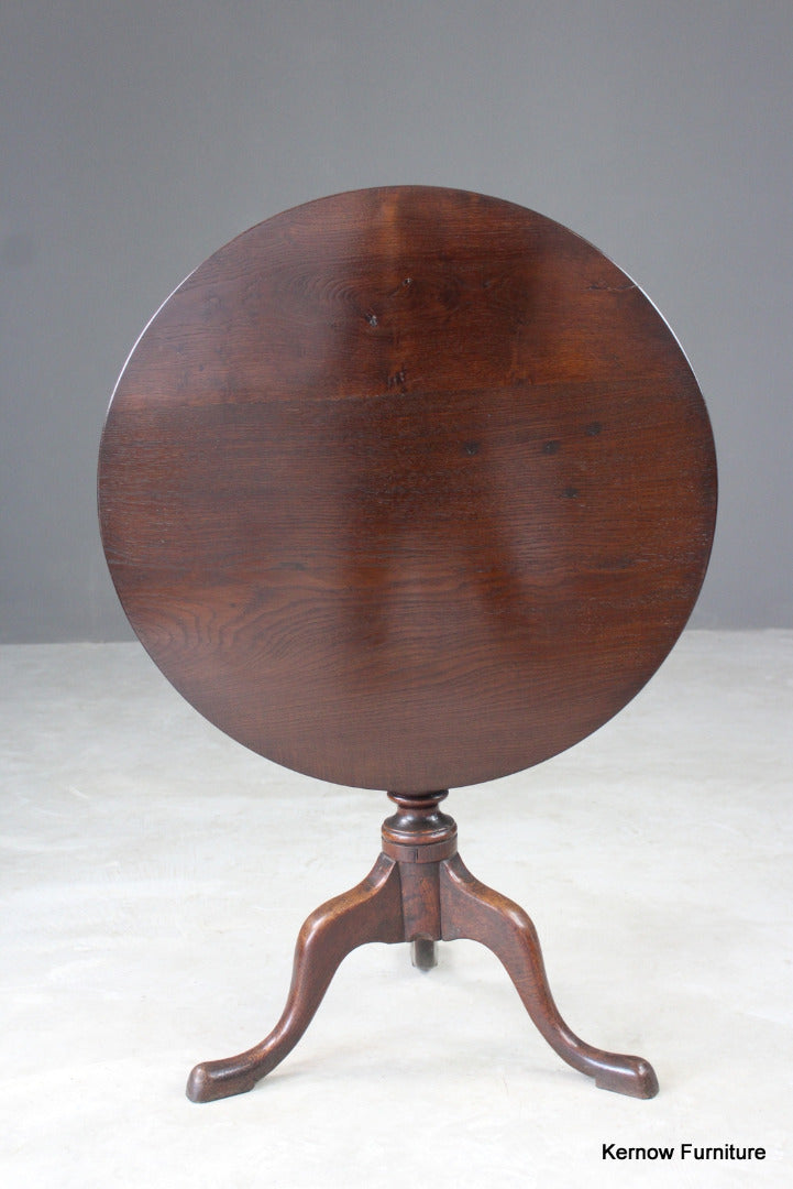 Georgian Oak Round Snap Top Table - Kernow Furniture