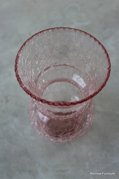 Pink Crackle Glass Vase - Kernow Furniture