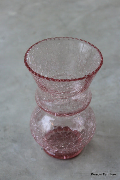 Pink Crackle Glass Vase - Kernow Furniture