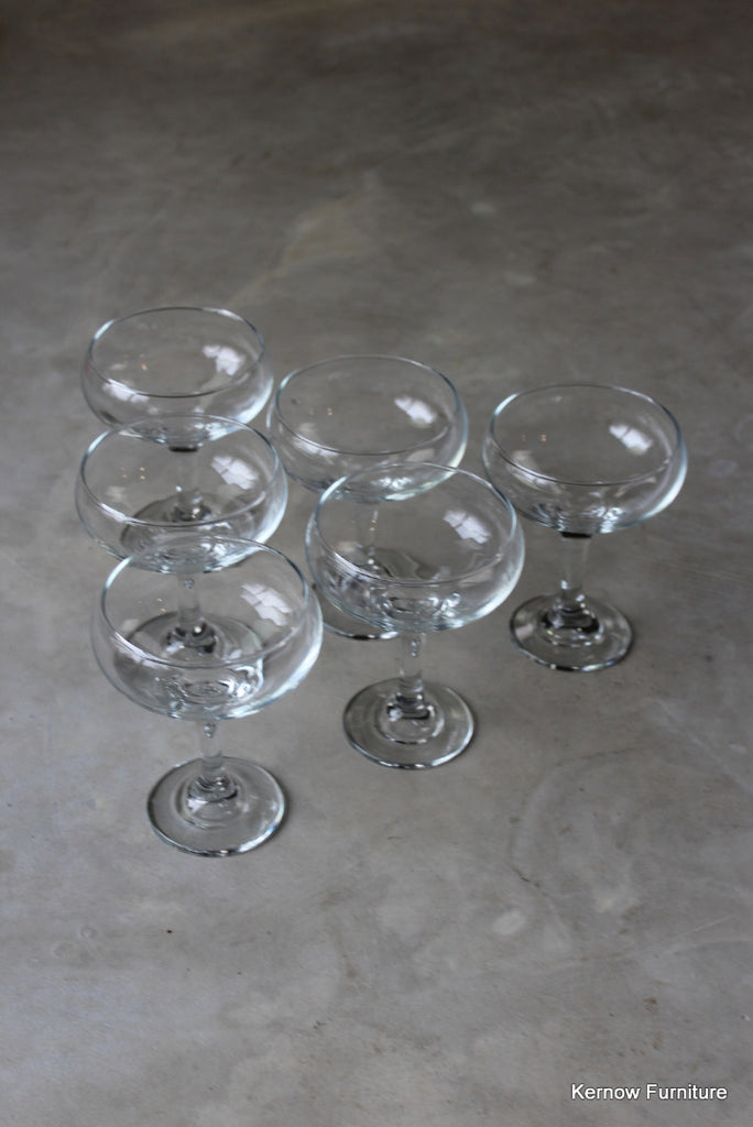 6 Glass Champagne Martini Saucers Glasses - Kernow Furniture