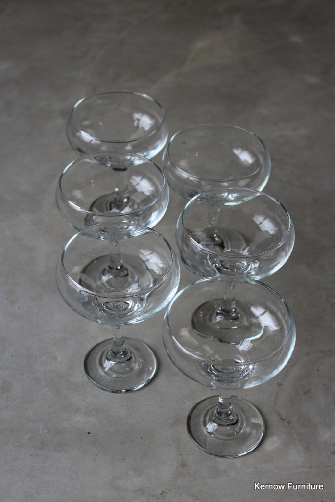 6 Glass Champagne Martini Saucers Glasses - Kernow Furniture