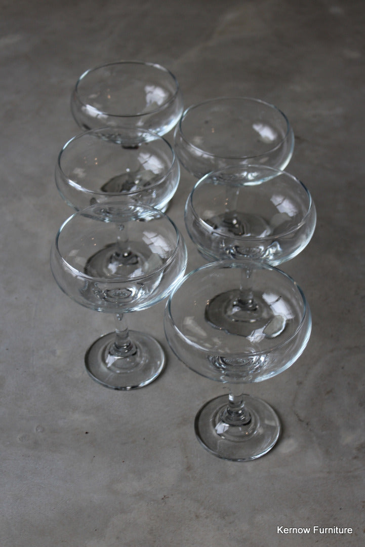 6 Glass Champagne Martini Saucers Glasses - Kernow Furniture