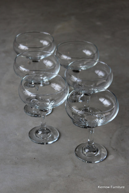 6 Glass Champagne Martini Saucers Glasses - Kernow Furniture