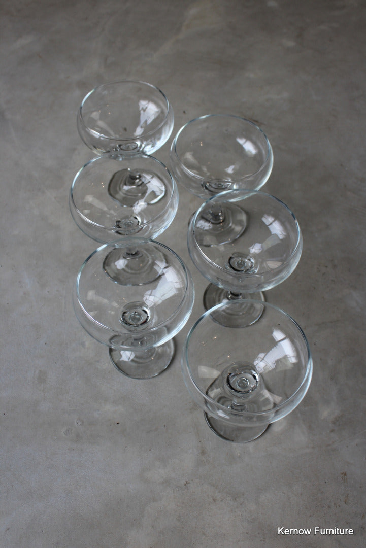 6 Glass Champagne Martini Saucers Glasses - Kernow Furniture