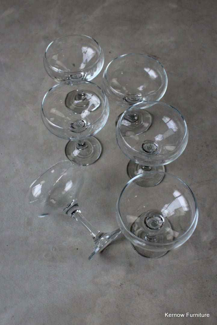 6 Glass Champagne Martini Saucers Glasses - Kernow Furniture