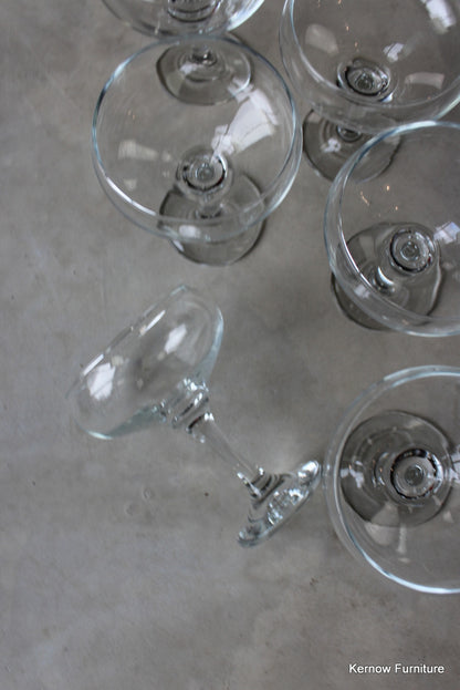 6 Glass Champagne Martini Saucers Glasses - Kernow Furniture