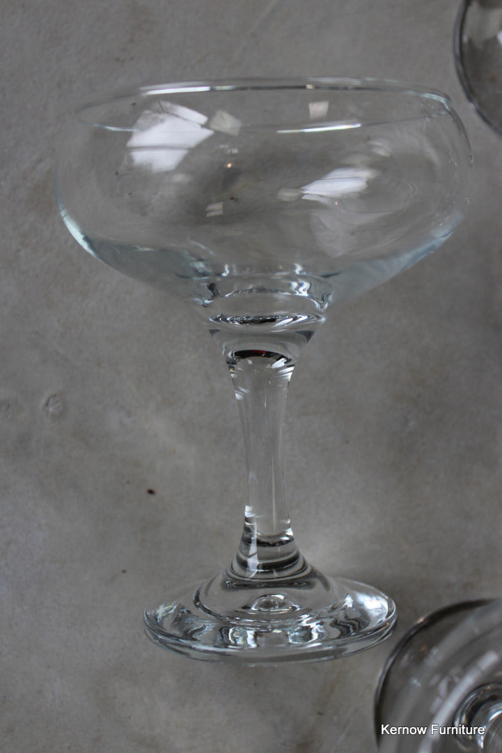 6 Glass Champagne Martini Saucers Glasses - Kernow Furniture