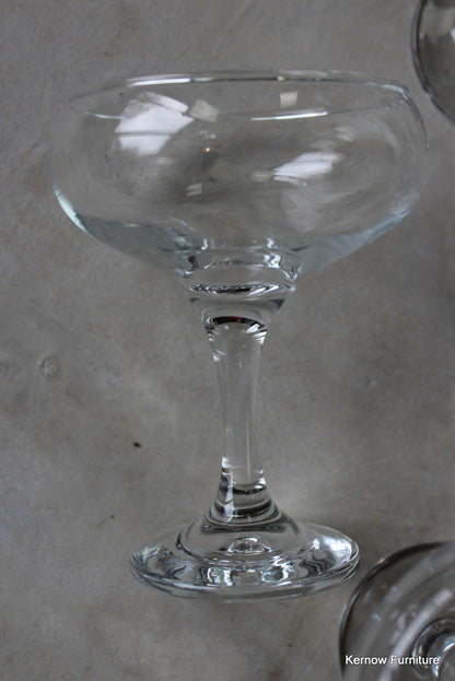 6 Glass Champagne Martini Saucers Glasses - Kernow Furniture