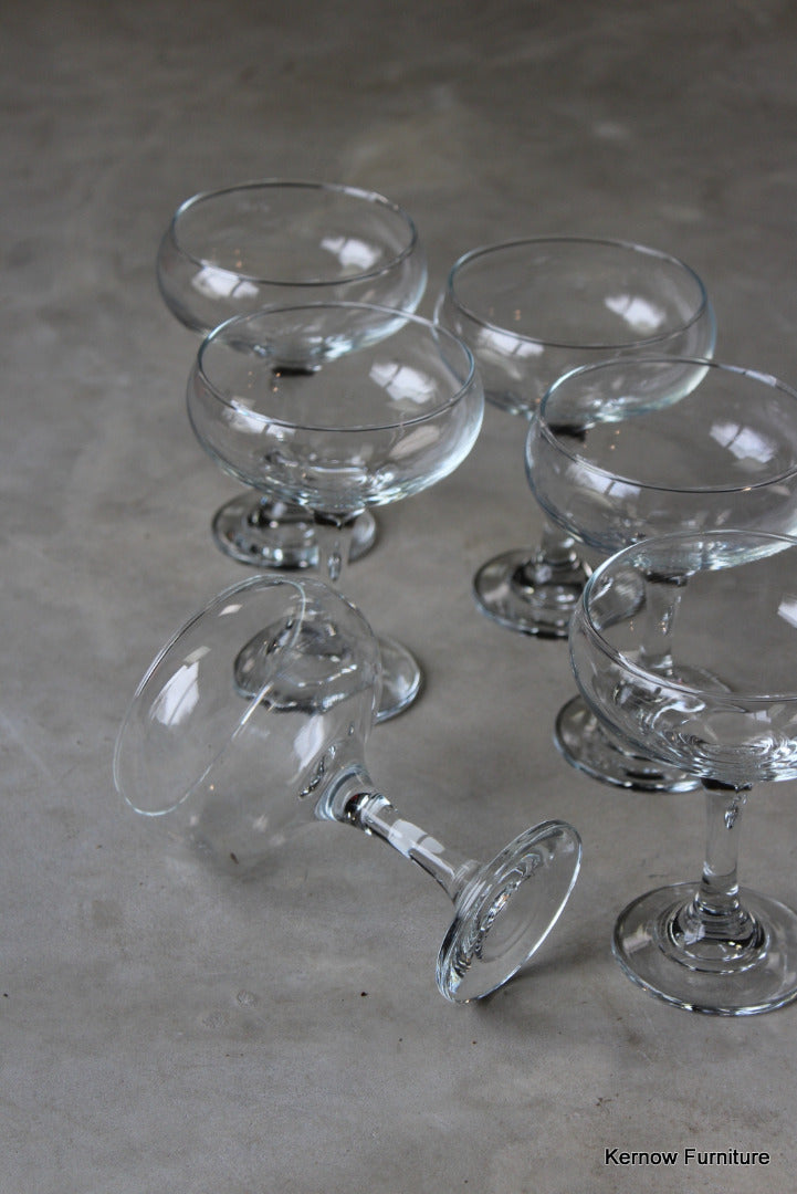 6 Glass Champagne Martini Saucers Glasses - Kernow Furniture