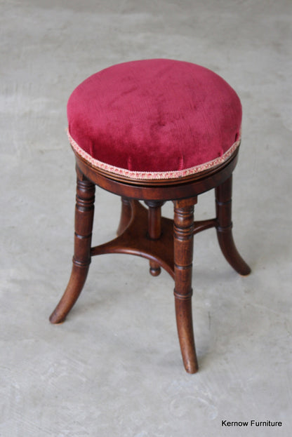 Antique Adjustable Music Stool - Kernow Furniture