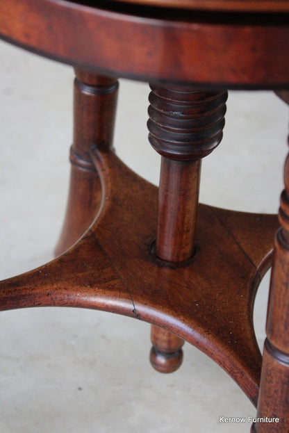 Antique Adjustable Music Stool - Kernow Furniture