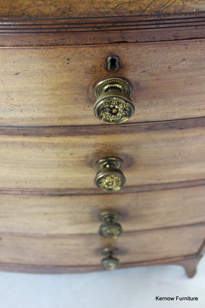 Antique Mahogany Bow Front Chest of Drawers - Kernow Furniture