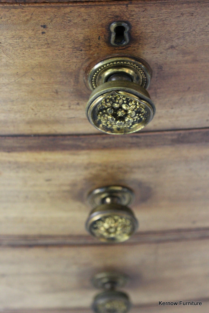 Antique Mahogany Bow Front Chest of Drawers - Kernow Furniture