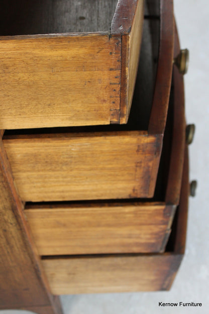 Antique Mahogany Bow Front Chest of Drawers - Kernow Furniture