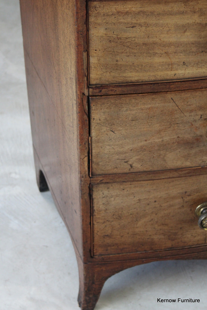 Antique Mahogany Bow Front Chest of Drawers - Kernow Furniture