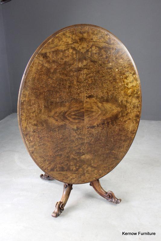 Walnut Oval Tilt Top Table - Kernow Furniture