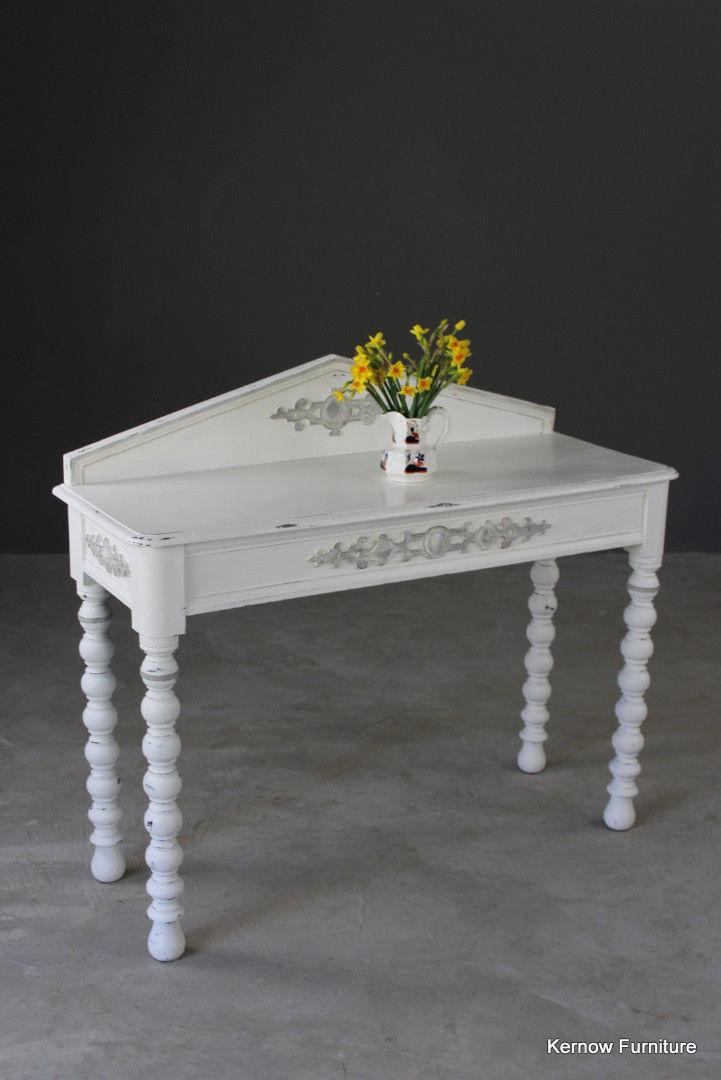 Painted White Side Table