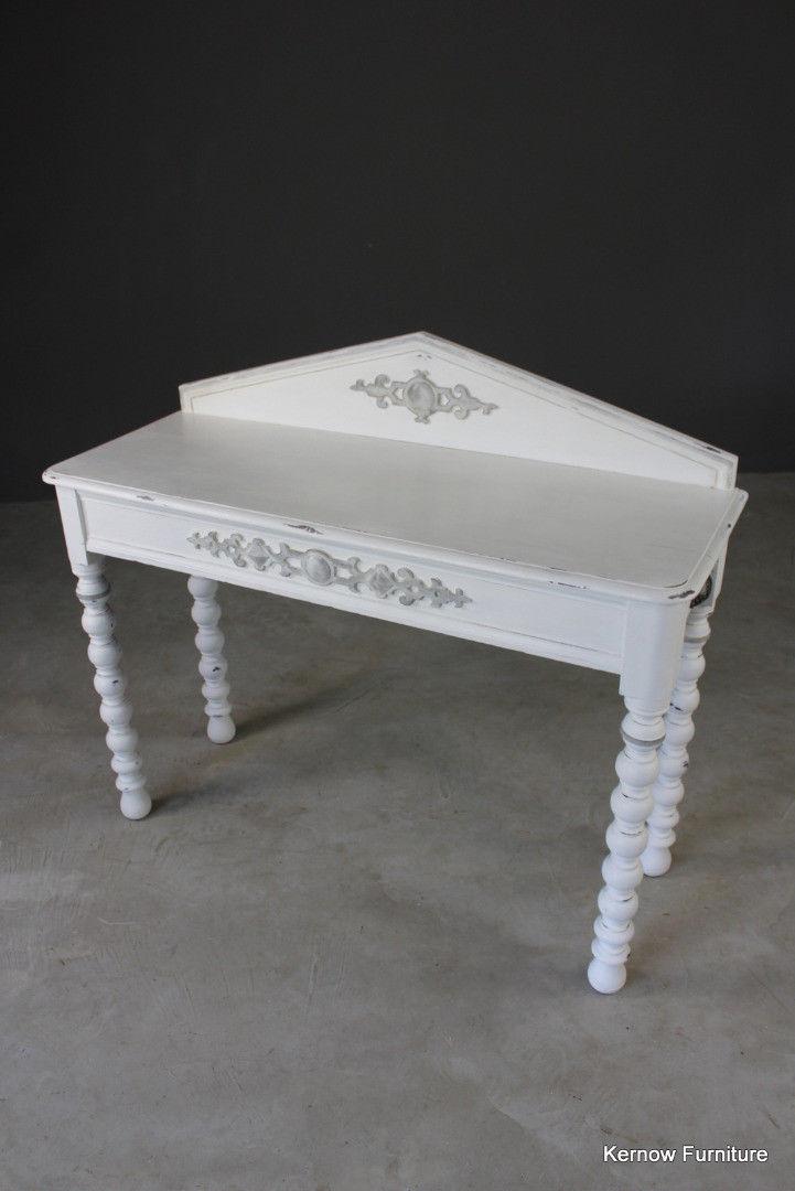 Painted White Side Table